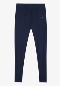 Leggings bleu marin dintr-un material moale și elastic. Prezintă o talie late și un design ajustat cu manșete la gleznă. Logo subtil pe talie.