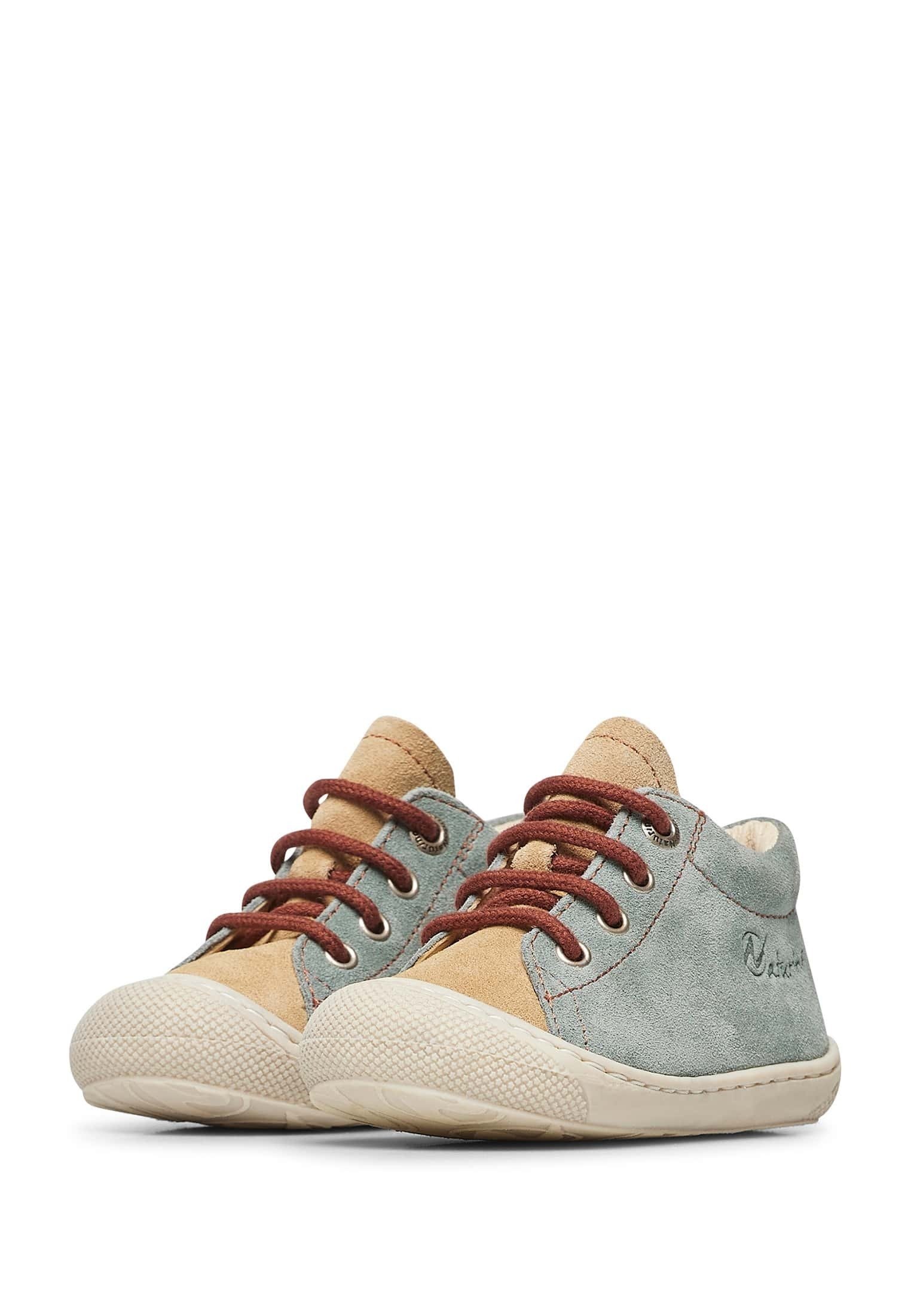 Chaussures Premiers Pas Naturino En Suède Vert - Pointure 23, Doublure Laine, Semelle Caoutchouc Souple, Pour Bébé Qui Marche
