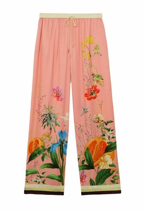 Reiss, PETITE FIT - MILOS TROPICAL SCARF-PRINT WIDE-LEG TROUSERS . - Broek - pink