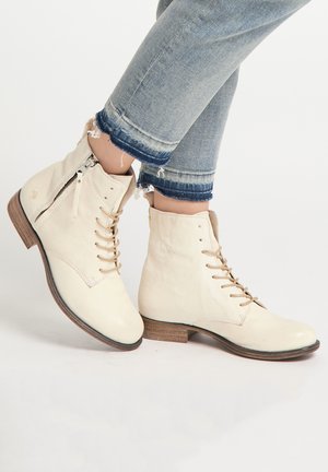 Botines con cordones - wollweiss