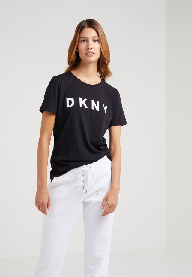 CREW NECK LOGO TEE - T-shirt z nadrukiem - black