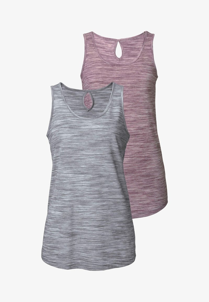 Beach Time 2ER PACK - Top - beere-meliert+grau-meliert