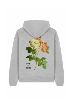 ROSES BACK PRINT - Sweat à capuche - mottled grey