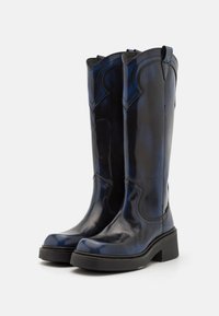 Bronx DAFF-EY - Botas de cowboy/motociclista - black/galactic blue