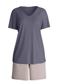 Calida FLOWER KURZ SET - Nachtwäsche Set - graystone/blau - Zalando