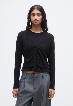 ONLNICOLE LIFE SCALLOP - Strickjacke - black