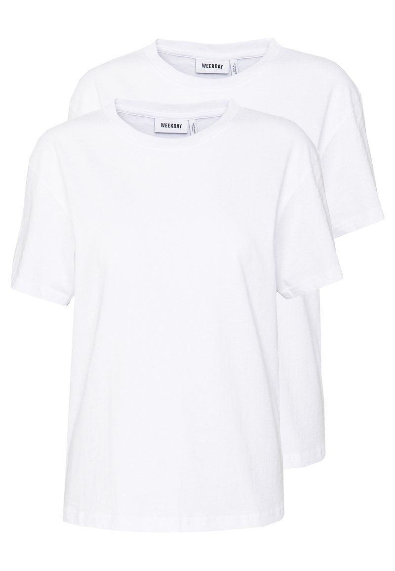 Weekday ALANIS 2 PACK - T-shirt básica - white