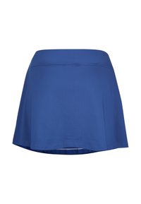 Skort atletico blu con una cintura larga e una leggera svasatura, progettato per l'abbigliamento attivo.