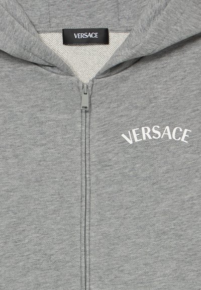 Versace LOGO PRINT MEDUSA STAMP UNISEX - Športna jopa s kapuco na zadrgo - grey/white
