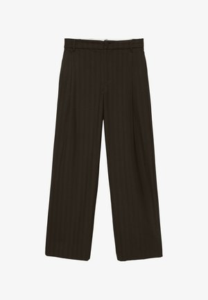 PULL&BEAR, TAILORED WITH DARTS - TROUSERS - Pantalon classique - dark brown