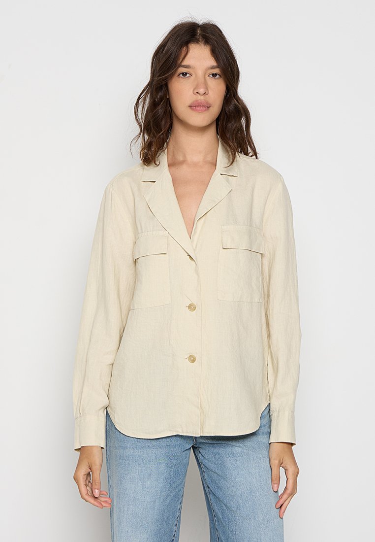 Marc O’Polo Overhemdblouse zandkleur Marc O’Polo Overhemdblouse zandkleur