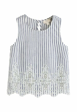 REGULAR FIT  STRIPE BRODERIE SHELL  - Top - blue white