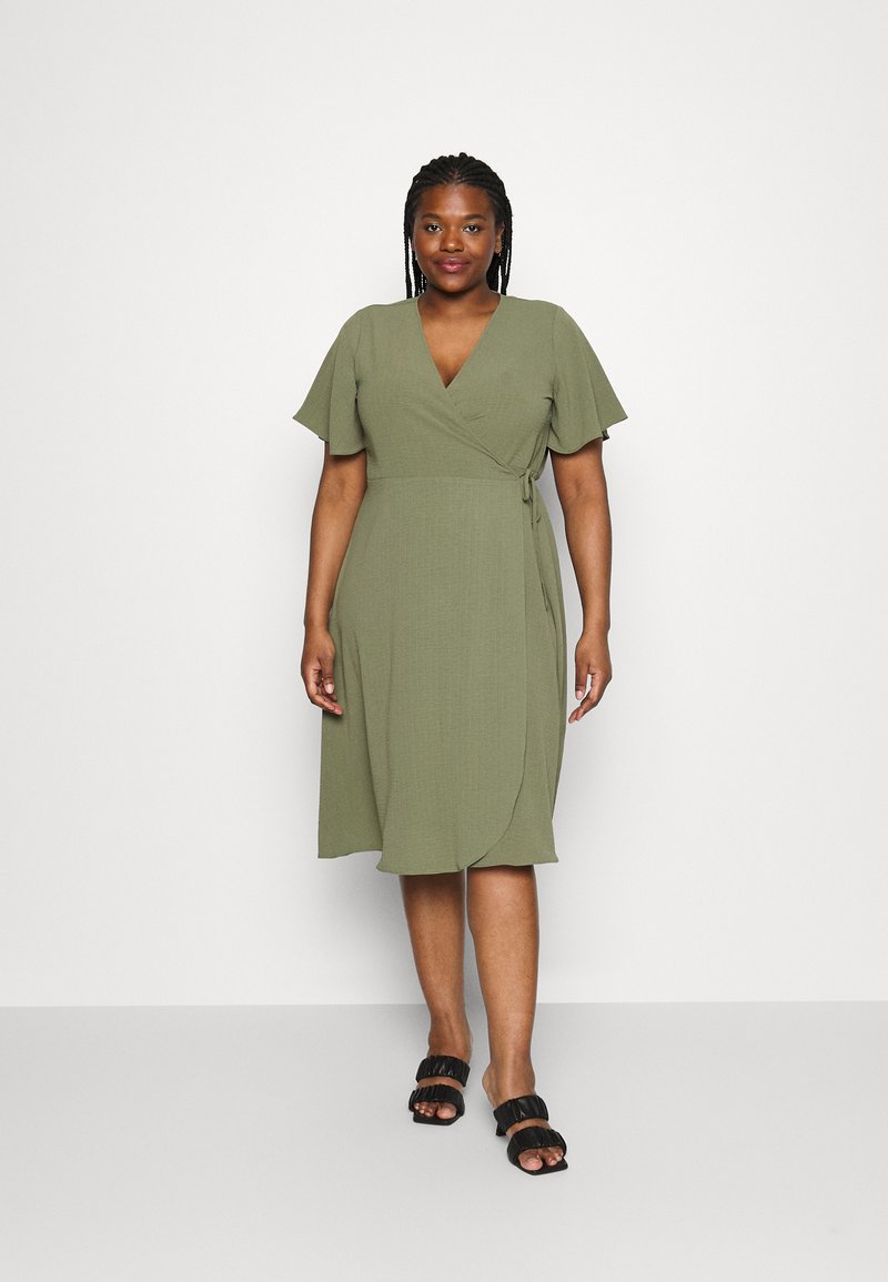 Vila - Vilovie S/S Wrap Midi Dress - 4986253 Snow White Lore main image 1