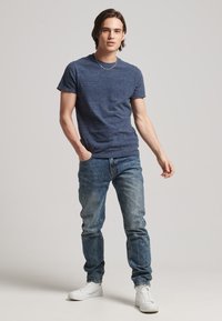 Superdry & Co MICRO EMBROIDERED  - Camiseta básica - creek navy heather