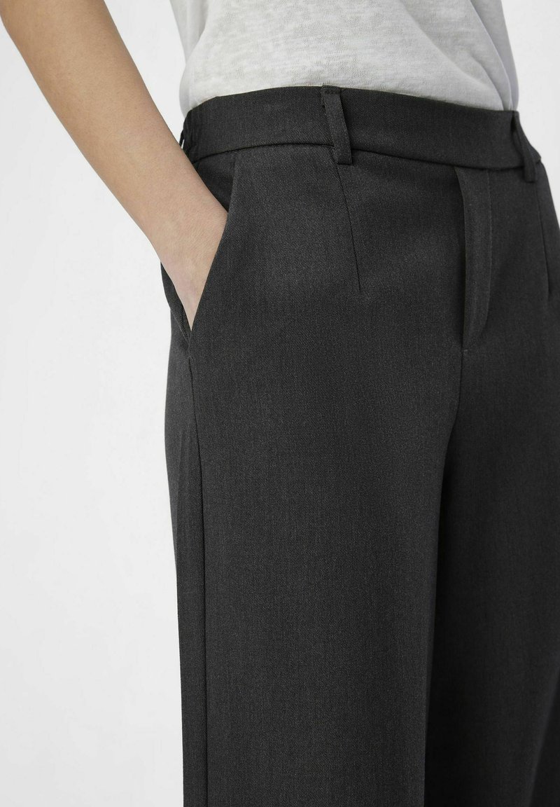 Objlisa Wide Pant AOP Noos - Elegante Wijde Broek In Medium Grijs (Grey Melange), Maat 36