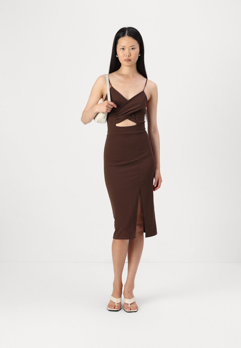 WAL G. TINA CUT OUT DRESS - Cocktail dress / Party dress - dark brown - Zalando.ie WAL G. TINA CUT OUT DRESS - Cocktail dress / Party dress - dark brown - Zalando.ie