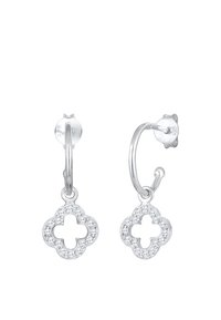 Elli HOOPS CLOVERLEAF - Ohrringe - silver-coloured