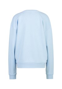 Helle blaue Sweatshirt mit lockerer Passform, Rundhalsausschnitt und gerippten Bündchen. Hergestellt aus weichem Material, mit einem schlichten Design ohne Muster.
