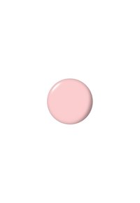 Glansig rund färgdropp i mjuk rosa färg, slät textur, mot en enfärgad vit bakgrund. Inga synliga mönster eller detaljer.