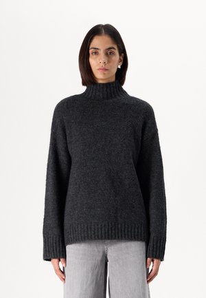 Vero Moda Tall VMMADDIE HIGHNECK PULL - Džemperis - dark grey melange