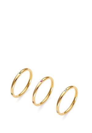 Singularu, PACK OF 3 PALM RINGS COLORS - Ring - gold-coloured