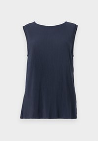 PLISSEE CREW NECK - Felső - sky captain blue