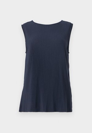 TOM TAILOR PLISSEE CREW NECK - Felső - sky captain blue