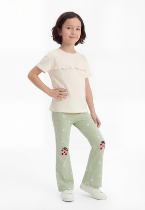 Lindex FLARE LADYBUG - Κολάν - Παντελόνια - light dusty green