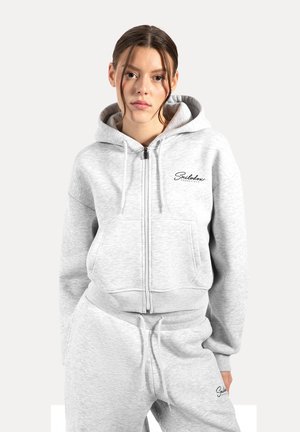 Smilodox Sweater met rits - grau melange