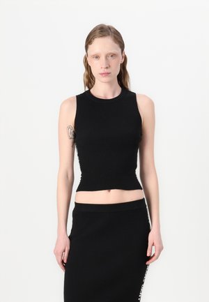 SIDE LOGO TANK CREW NECK - Top - black/ivory