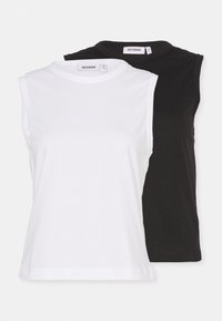 FITTED TANK 2 PACK  - Topper - white/black