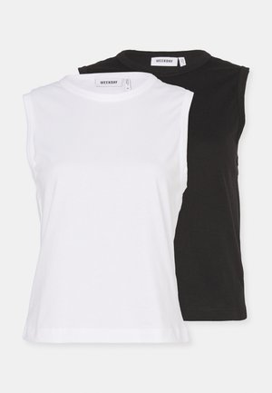 FITTED TANK 2 PACK  - Top - white/black