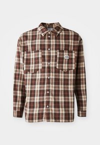 NMZOE CHECK SHIRT UNISEX - Skjortebluser - morel/white