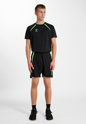 HMLLEAD 2 0 - Kurze Sporthose - black/green gecko