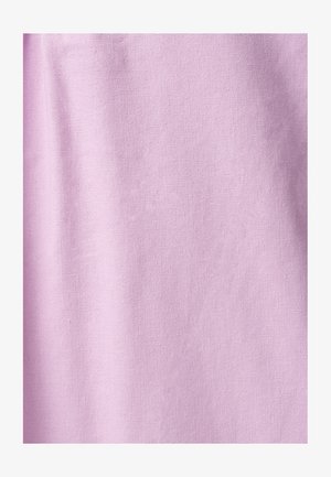 Hele lilla kangas sujuva ja ühtlane tekstuur; tihedalt kootud pehme viimistlusega. Mustreid ega märgatavaid detaile ei ole.