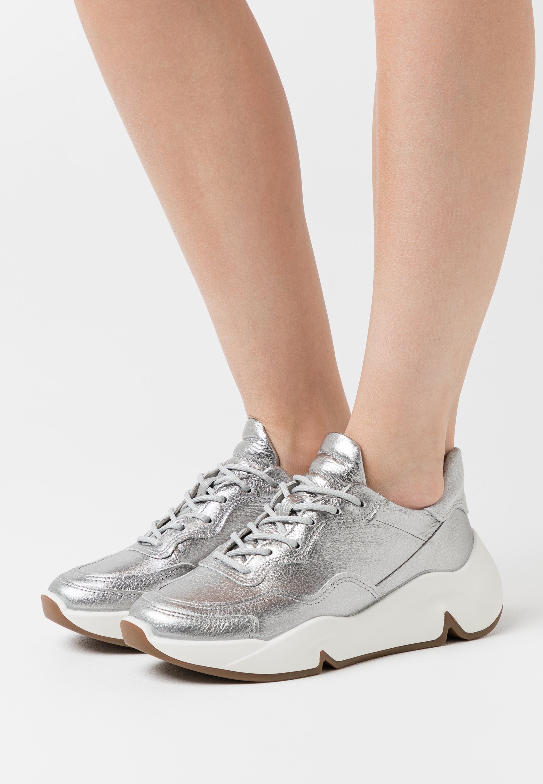 silver chunky sneakers