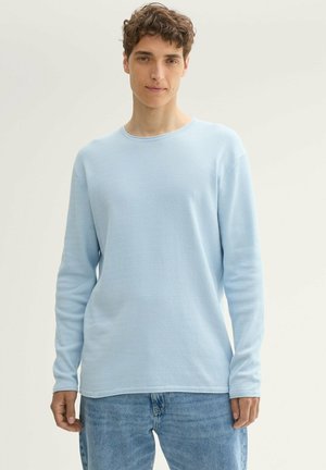 STRUKTURIERTER  - Strickpullover - light metal blue