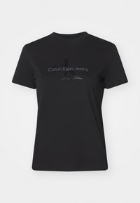 GLOSSY MONOLOGO REGULAR TEE - Majica kratkih rukava s printom - black