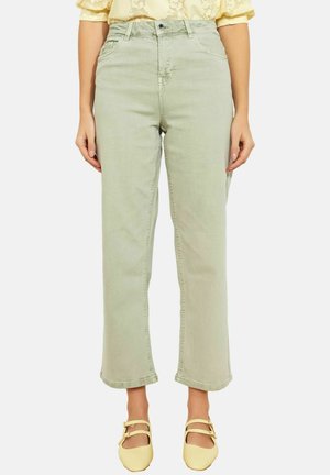 HIGH-WAIST STRAIGHT - Avar lõikega teksad - khaki mint