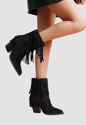 SANTIAGS - Bottines de cowboy / motard - noir