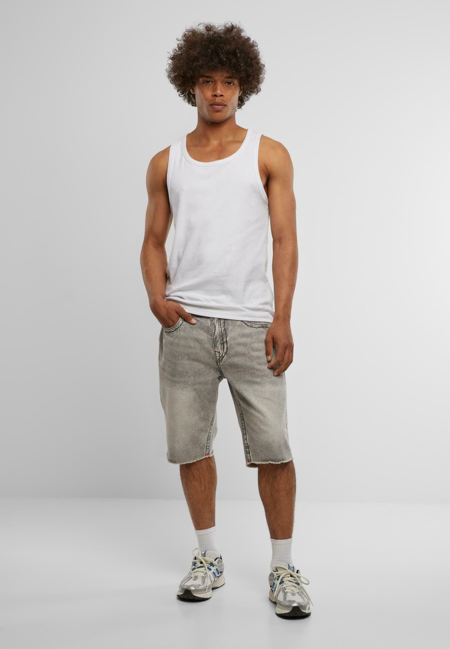 True Religion RICKY SN FLAP FRAY HEM - Denim shorts - grey - Zalando