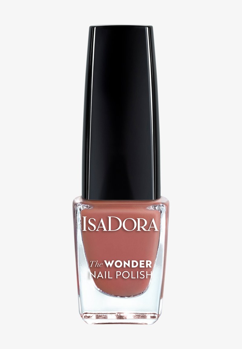 Esmalte de uñas Isadora en un frasco de vidrio transparente con tapa negra. El color es un rosa suave y apagado con un acabado liso y brillante.