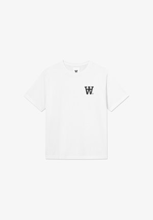 DOUBLE A BY W.W. LIAM AACHEST - Marškinėliai su spaudiniu - bright white