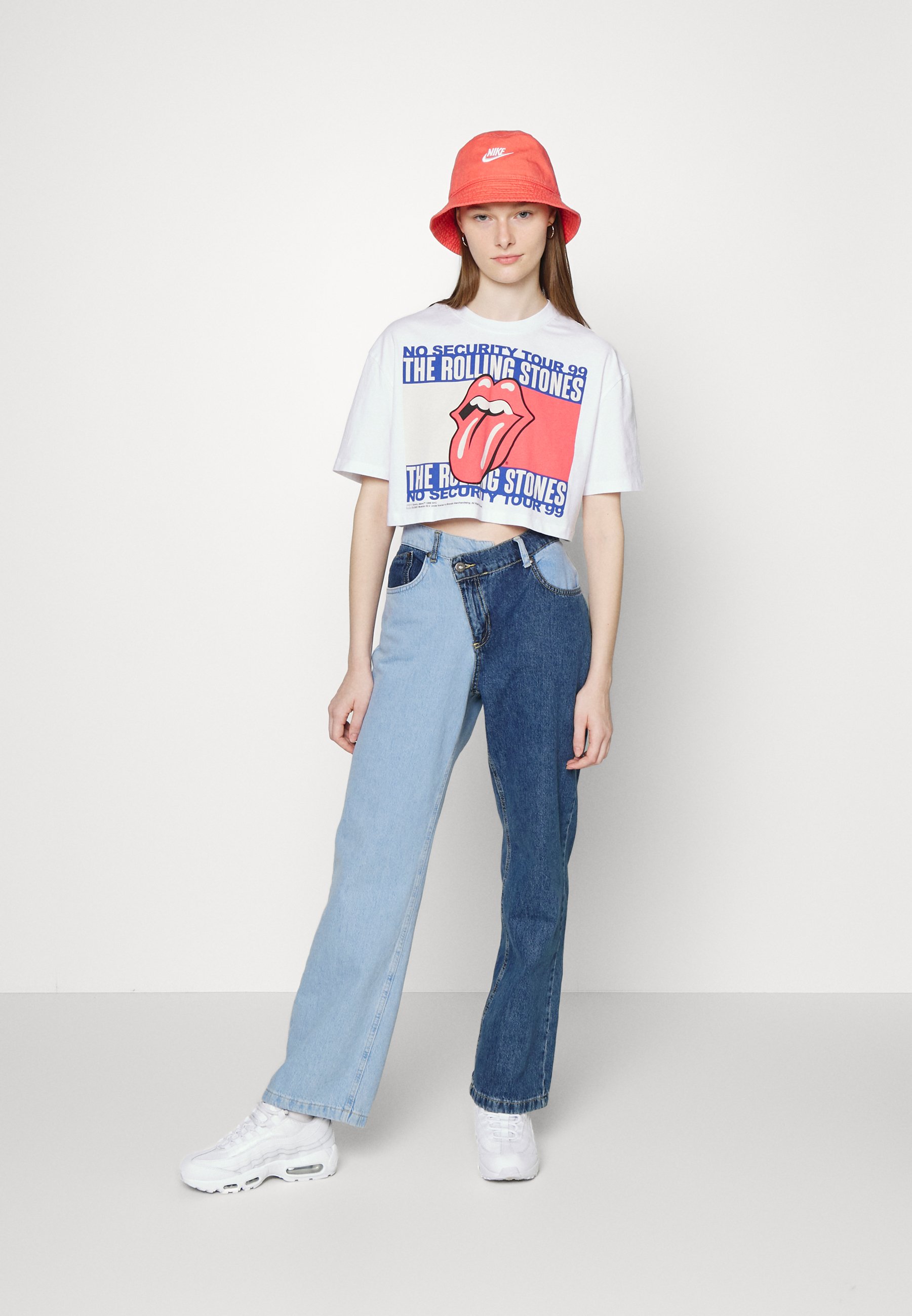 Tommy Jeans ROLLING STONES CROP TEE - T-shirt print - white/wit - Zalando.nl