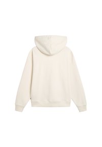 Hoody in lichtbeige, met een relaxte pasvorm, ribgebreide manchetten en zoom, een soepele, zachte textuur en een minimalistisch ontwerp.