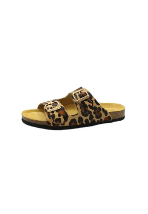 PLAKTON, BETA CIABATTA DONNA MACULATA FIBBIE - Ciabattine - canela beige