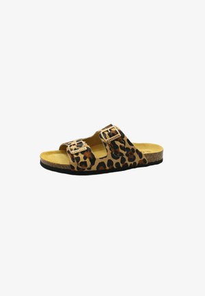 PLAKTON, BETA CIABATTA DONNA MACULATA FIBBIE - Ciabattine - canela beige