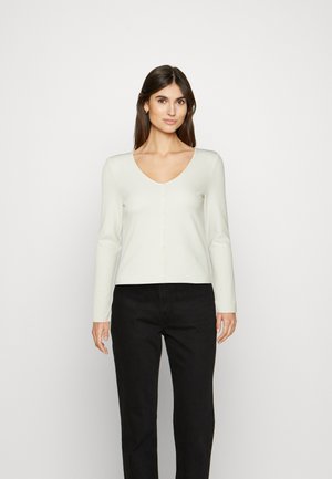 WITH BUTTONS - Top s dlouhým rukávem - white