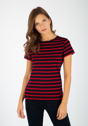 Armor lux MORGAT MARINIÈRE - T-shirt imprimé - rich navy/braise