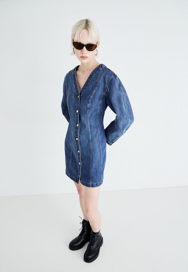 HORSESHOE MINI DRESS NILLSEN - Denim dress - medium wash2